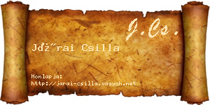 Járai Csilla névjegykártya
